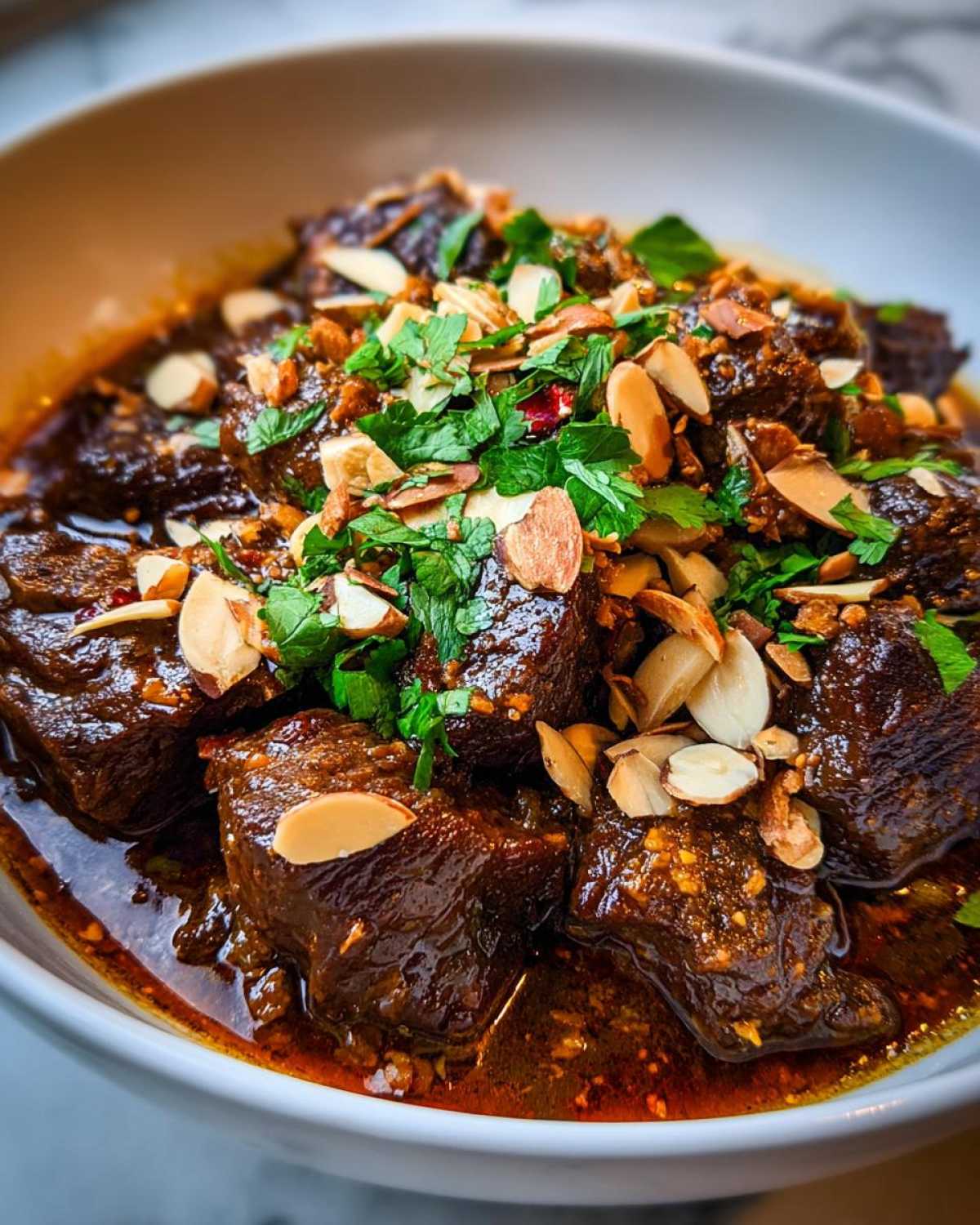 Moroccan-Spiced Beef Stew with Almonds - detail 1