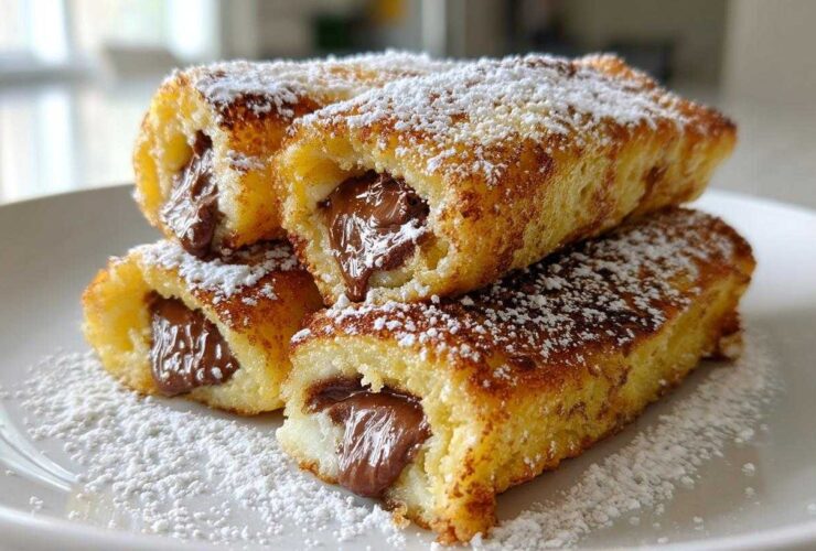 Nutella-Stuffed French Toast Roll-ups