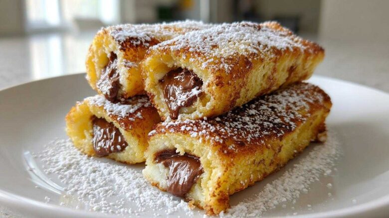 Nutella-Stuffed French Toast Roll-ups