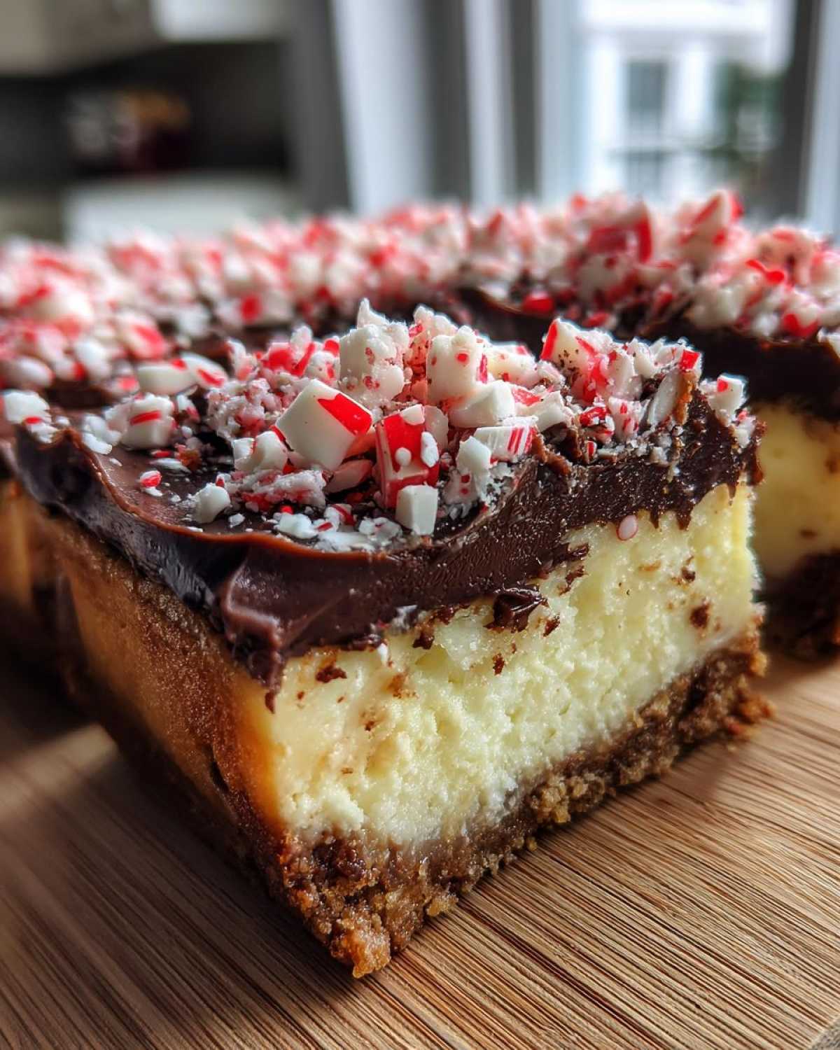 Peppermint Bark Cheesecake Bars - detail 4