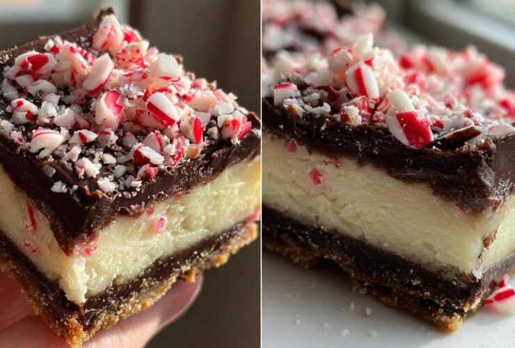 Peppermint Bark Cheesecake Bars