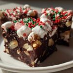 Peppermint Marshmallow Rocky Road Fudge