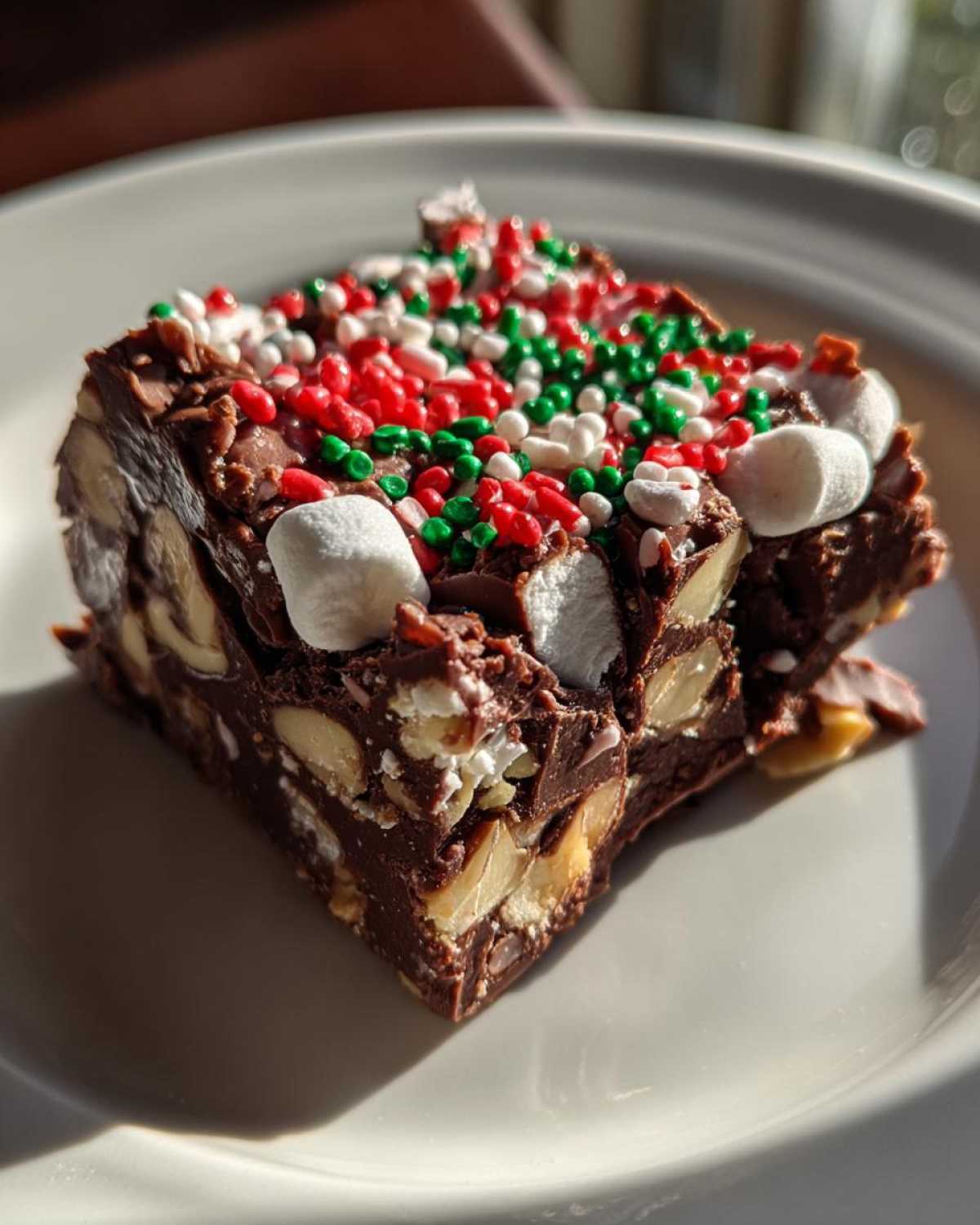 Peppermint Marshmallow Rocky Road Fudge - detail 2