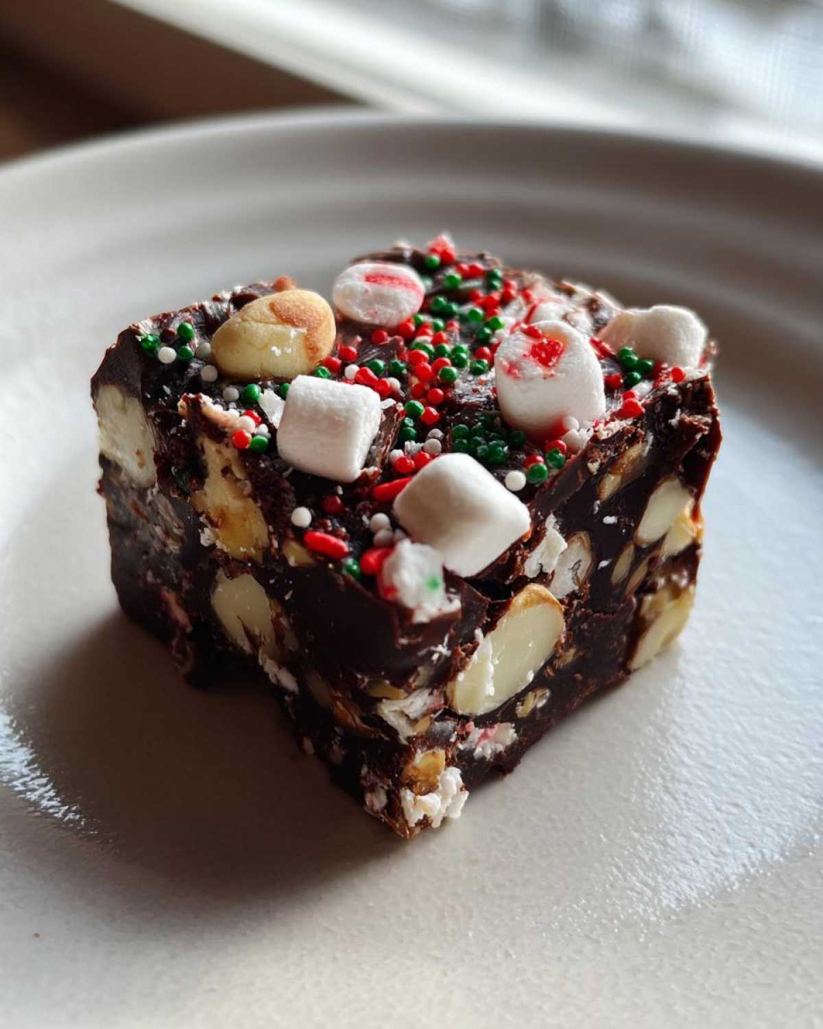 Peppermint Marshmallow Rocky Road Fudge - detail 3