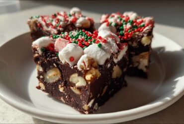 Peppermint Marshmallow Rocky Road Fudge