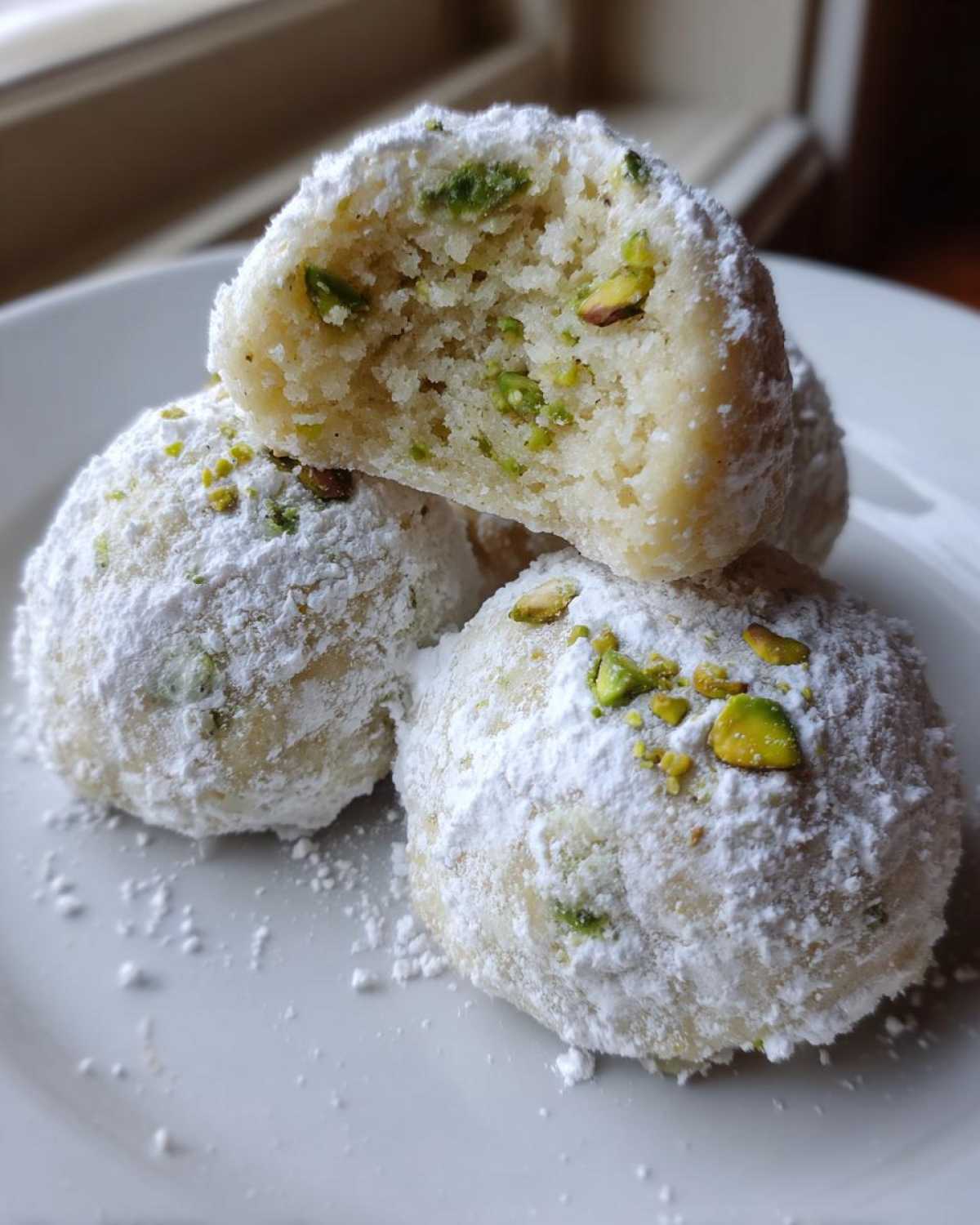 Pistachio Rosewater Snowball Cookies - detail 4