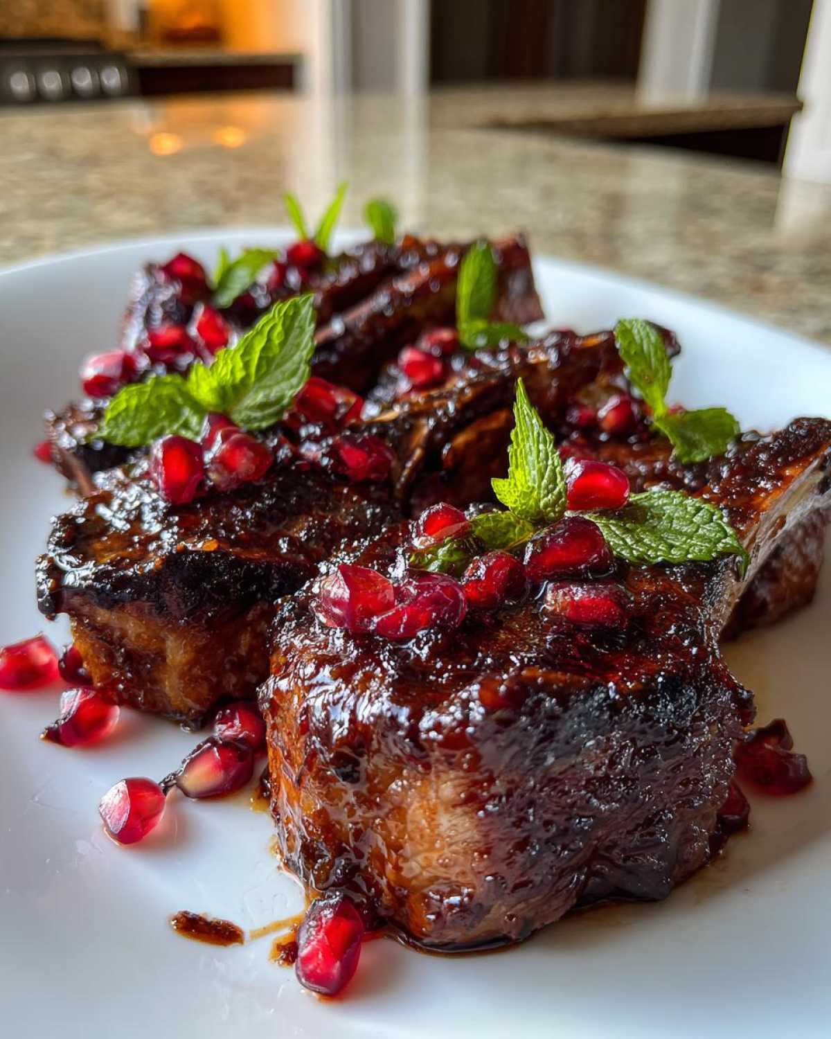 Pomegranate Soy Glazed Lamb Chops - detail 1