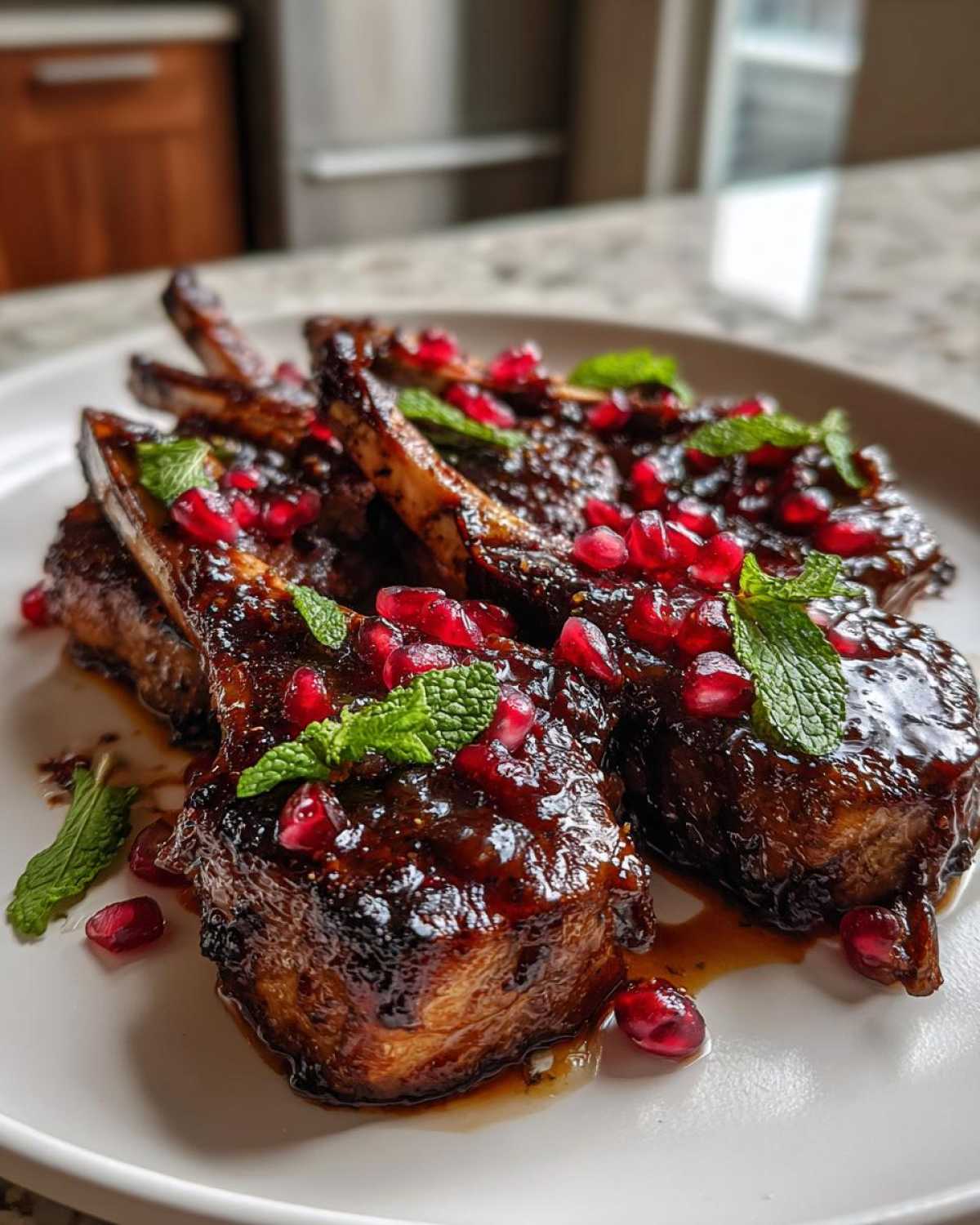 Pomegranate Soy Glazed Lamb Chops - detail 2