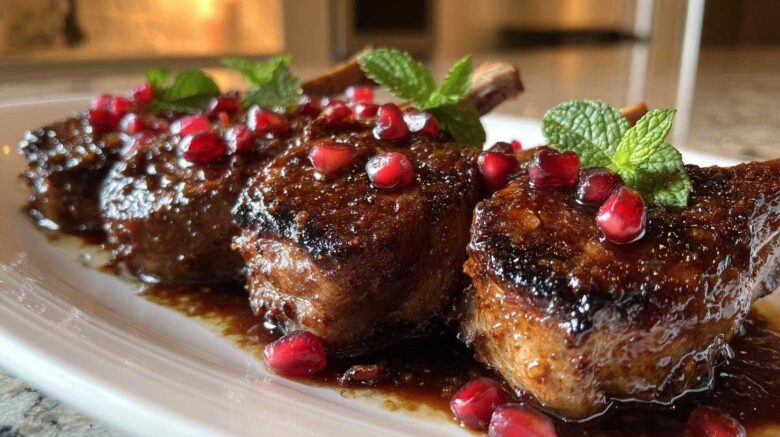 Pomegranate Soy Glazed Lamb Chops