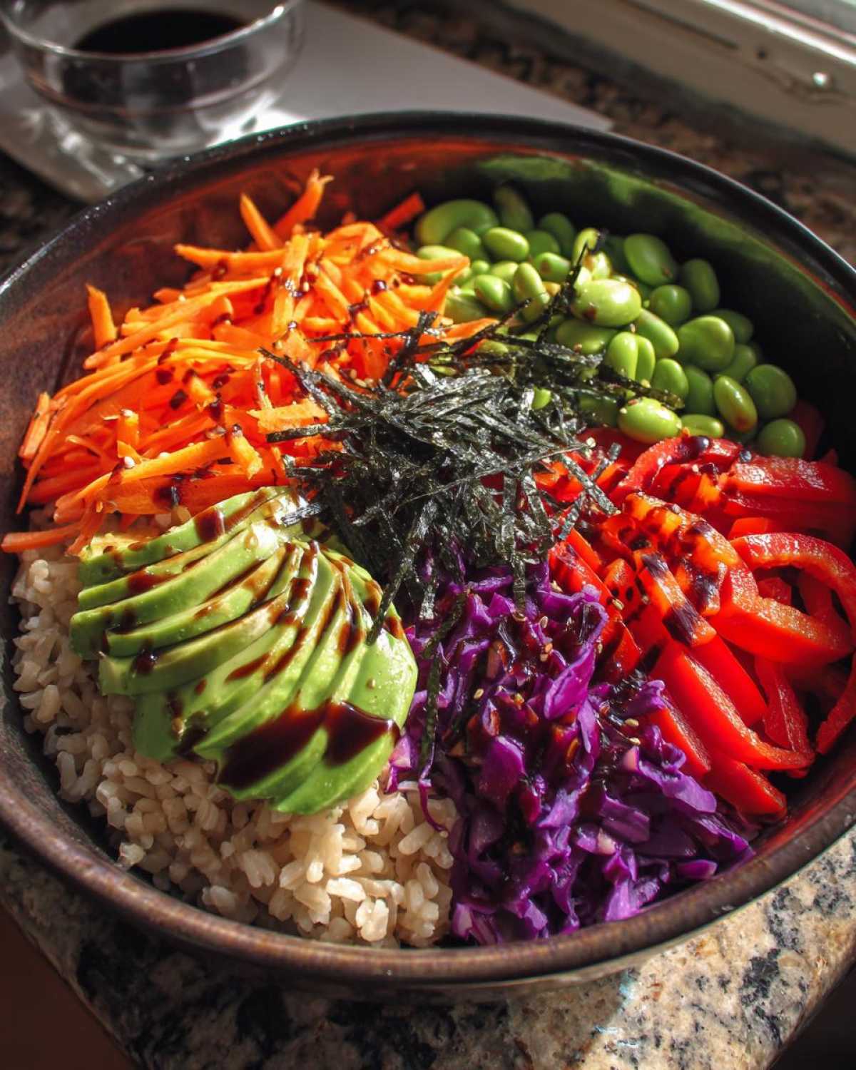 Rainbow Veggie Sushi Bowls with Brown Rice - detail 1