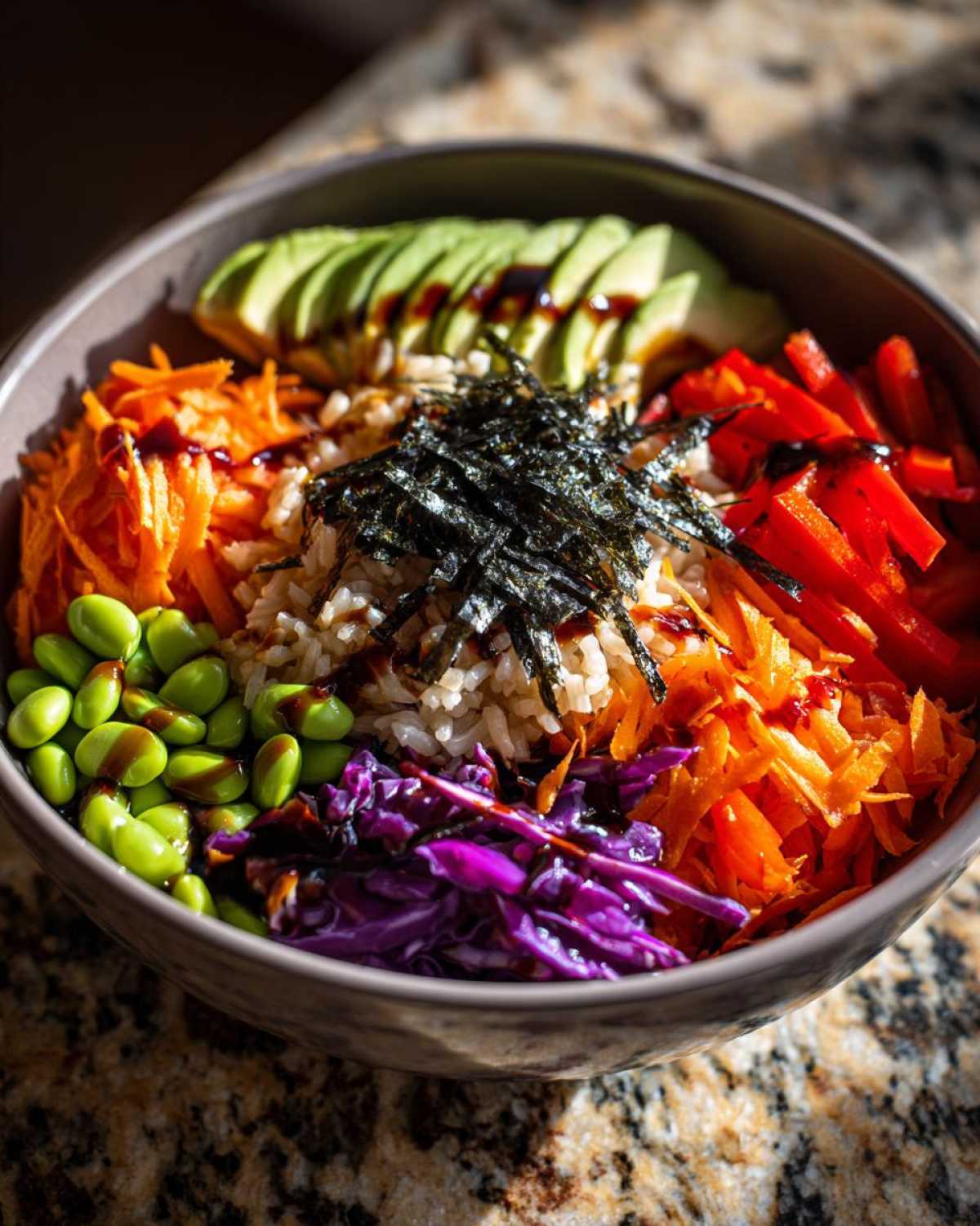 Rainbow Veggie Sushi Bowls with Brown Rice - detail 4