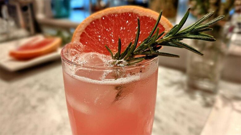 Rosemary Grapefruit Gin Fizz