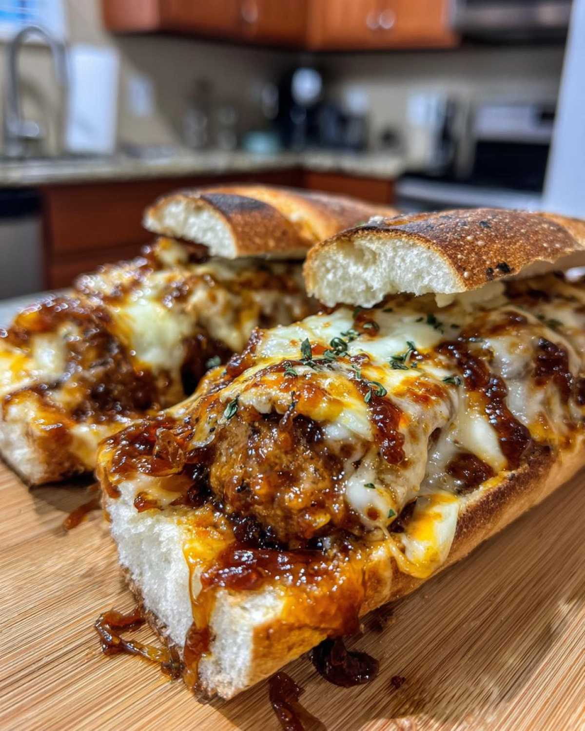 Salted Caramel BBQ Meatball Subs - detail 1