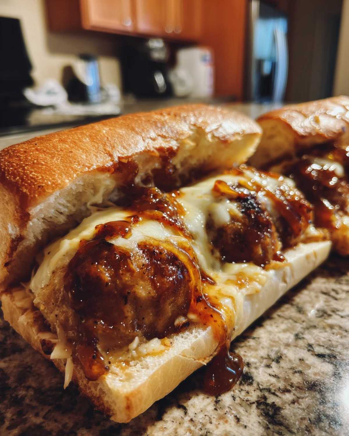 Salted Caramel BBQ Meatball Subs - detail 3