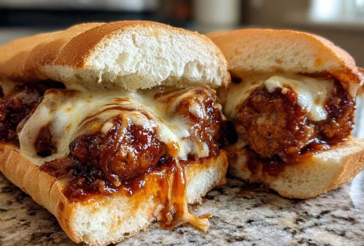 Salted Caramel BBQ Meatball Subs