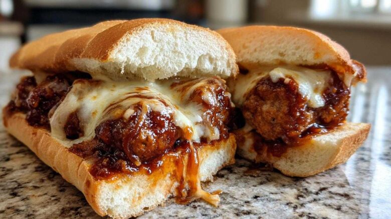 Salted Caramel BBQ Meatball Subs