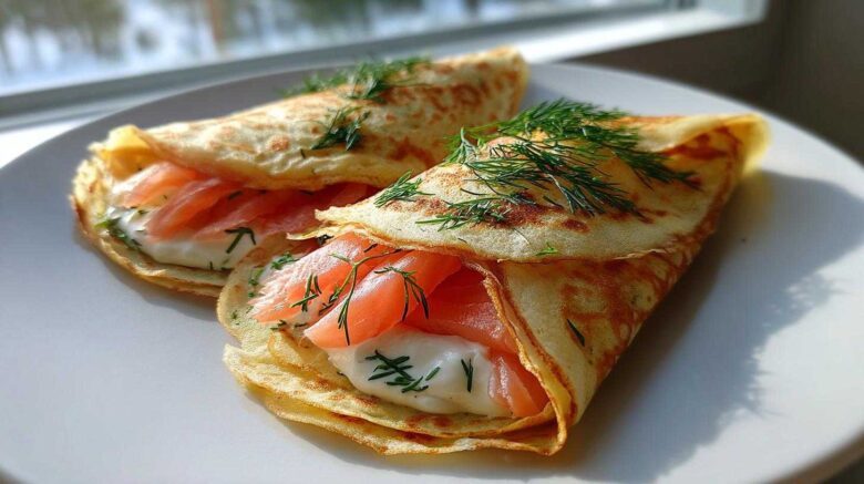 Smoked Salmon & Dill Savory Crepes
