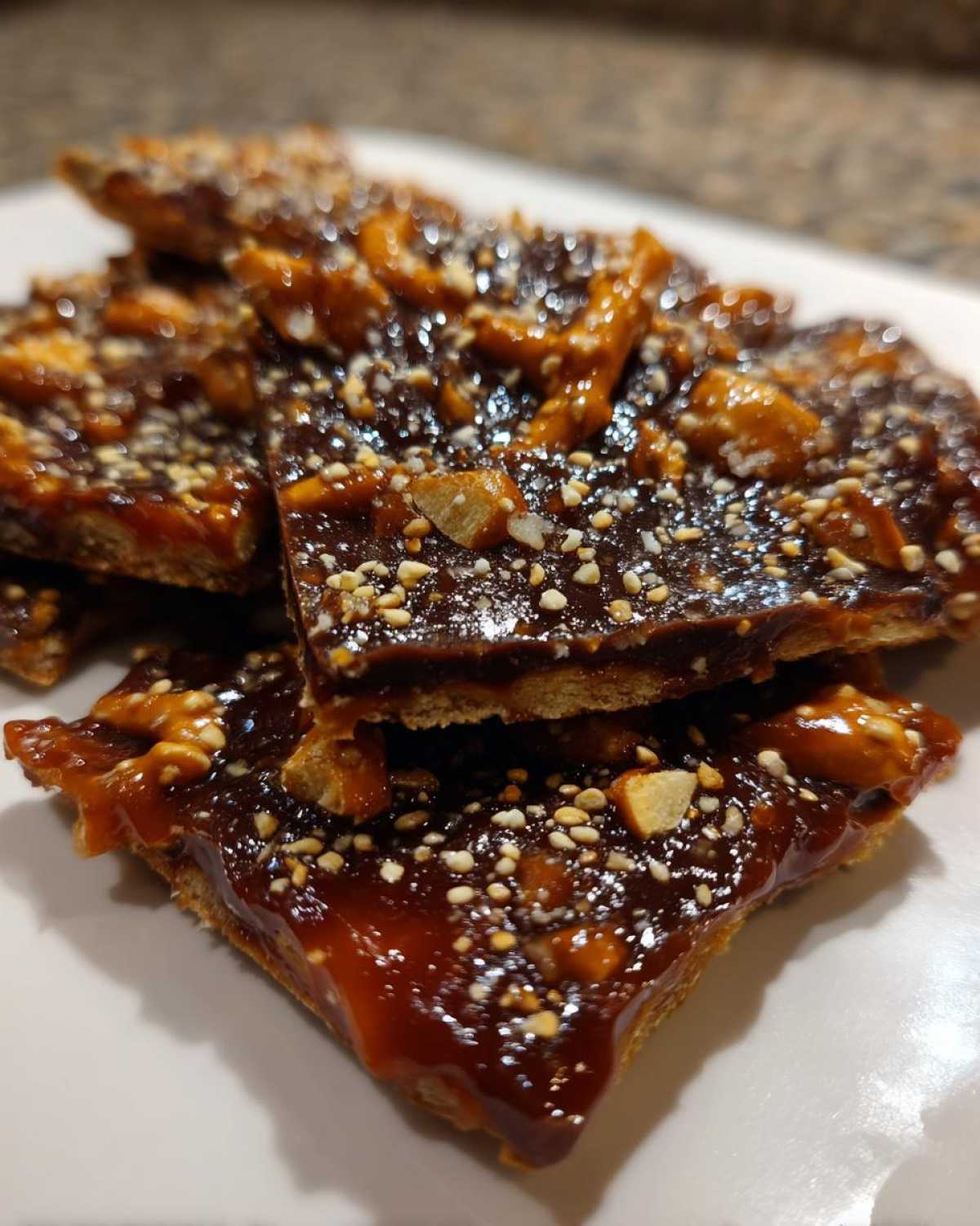 Smoked Sea Salt Caramel Pretzel Bark - detail 1