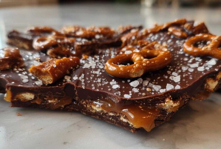 Smoked Sea Salt Caramel Pretzel Bark