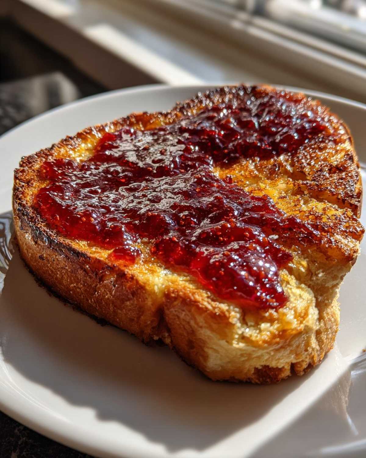 Sourdough Cinnamon Toast with Cranberry Jam - detail 3