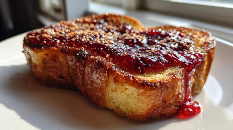 Sourdough Cinnamon Toast with Cranberry Jam