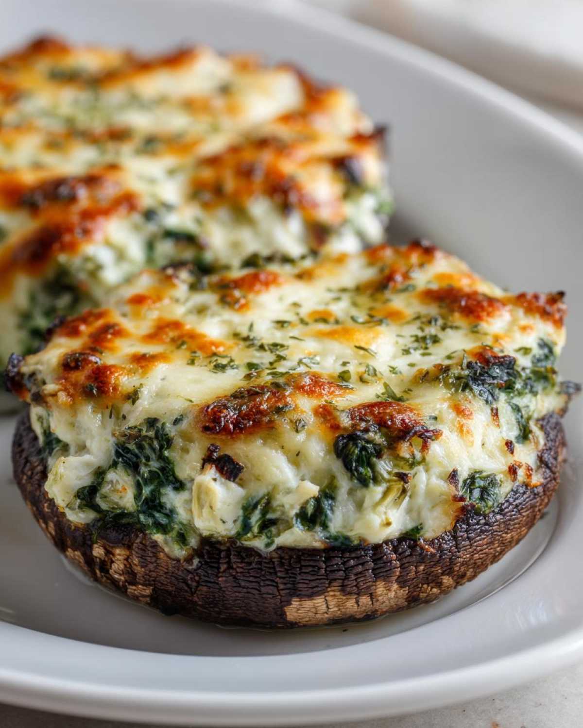 Spinach Artichoke Stuffed Portobello Mushrooms - detail 1