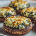 Spinach Artichoke Stuffed Portobello Mushrooms