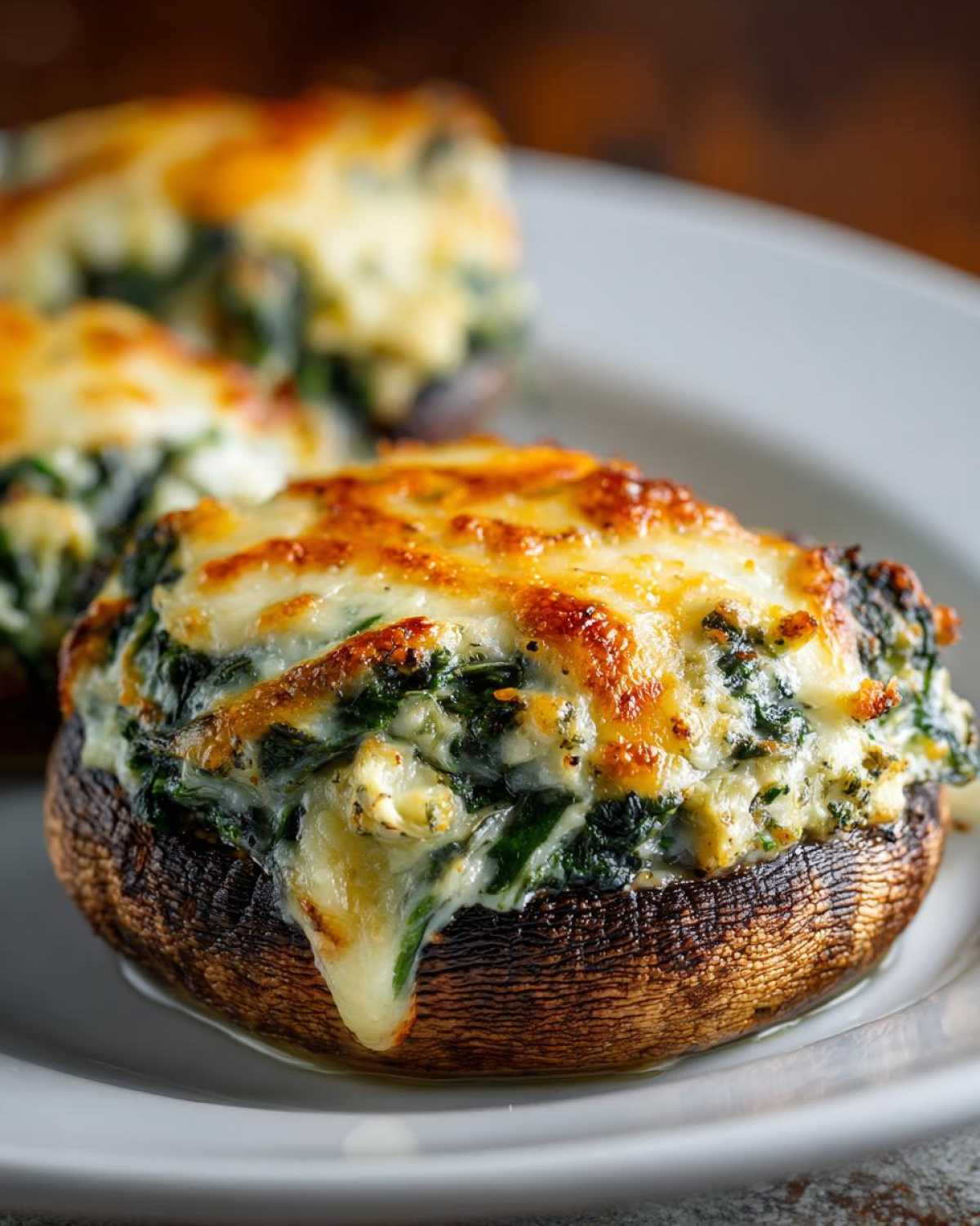 Spinach Artichoke Stuffed Portobello Mushrooms - detail 3