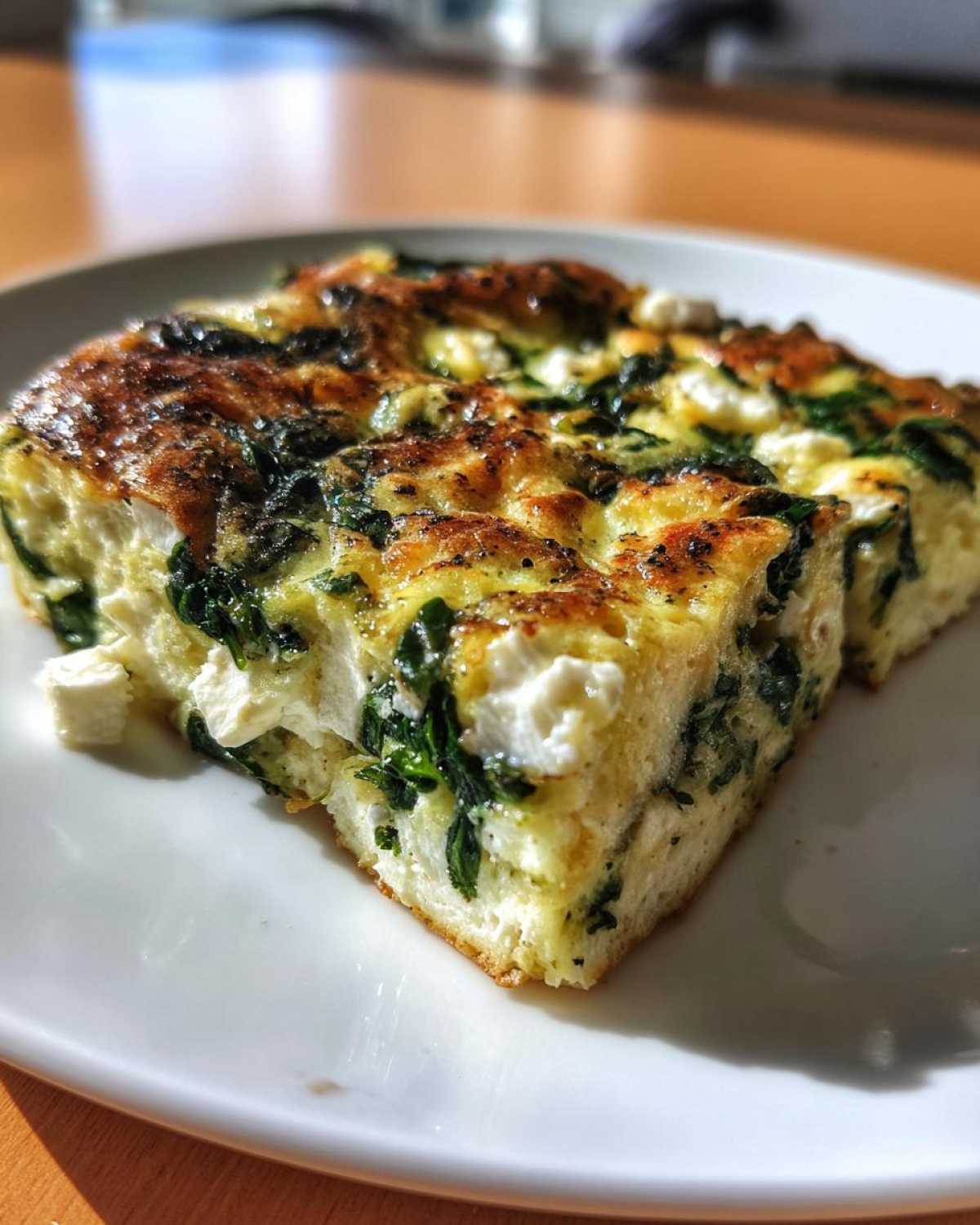 Spinach and Feta Baked Omelet - detail 2