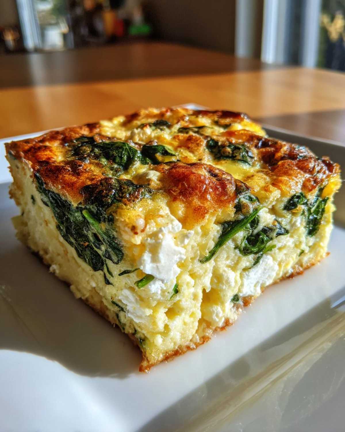 Spinach and Feta Baked Omelet - detail 3