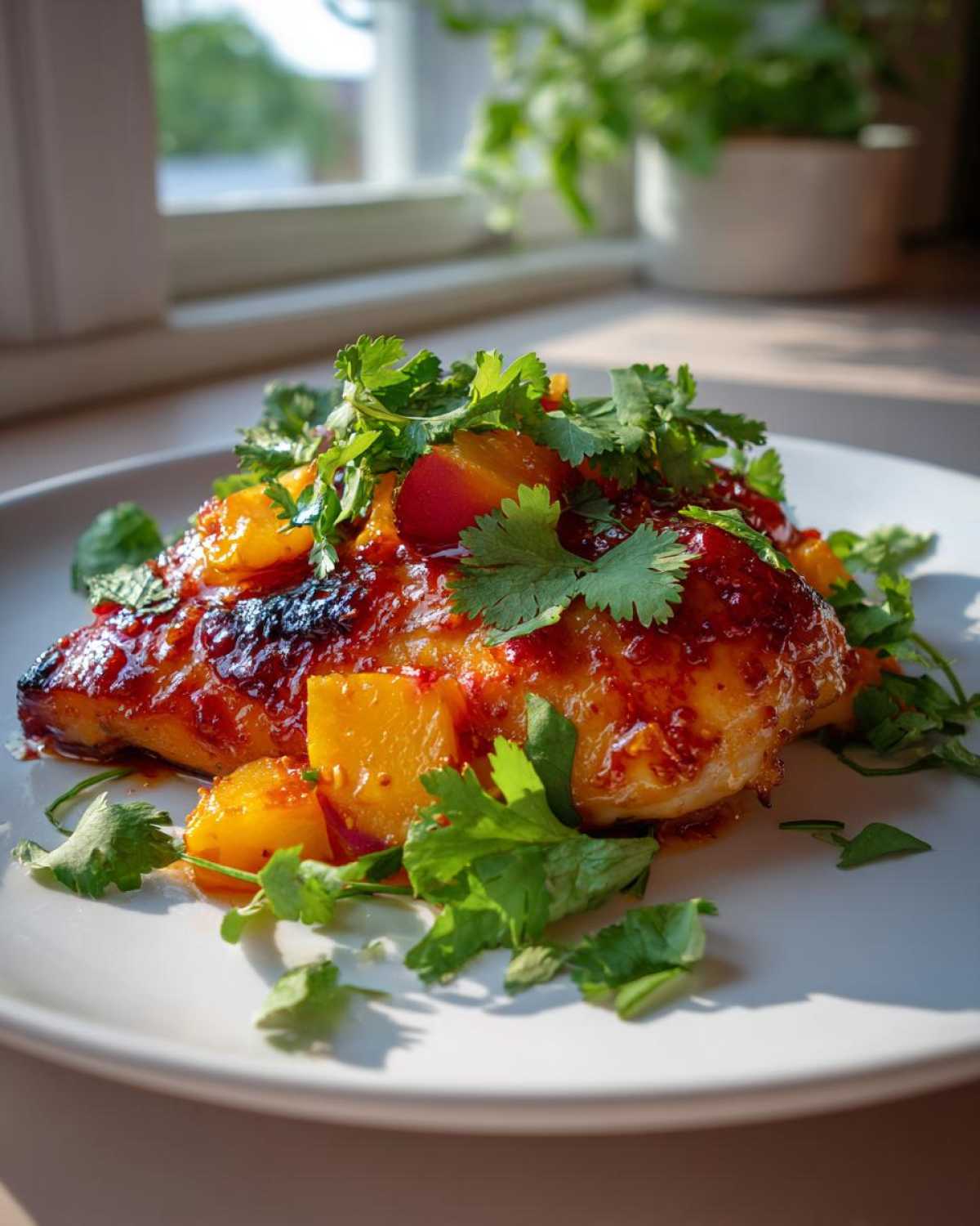 Sweet Chili Peach Glazed Chicken - detail 2