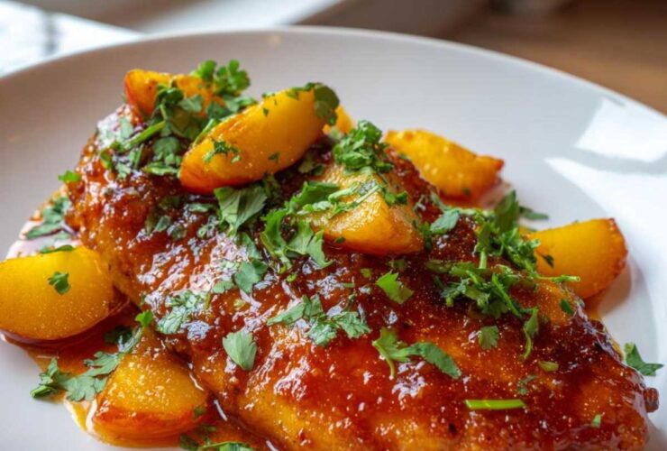 Sweet Chili Peach Glazed Chicken