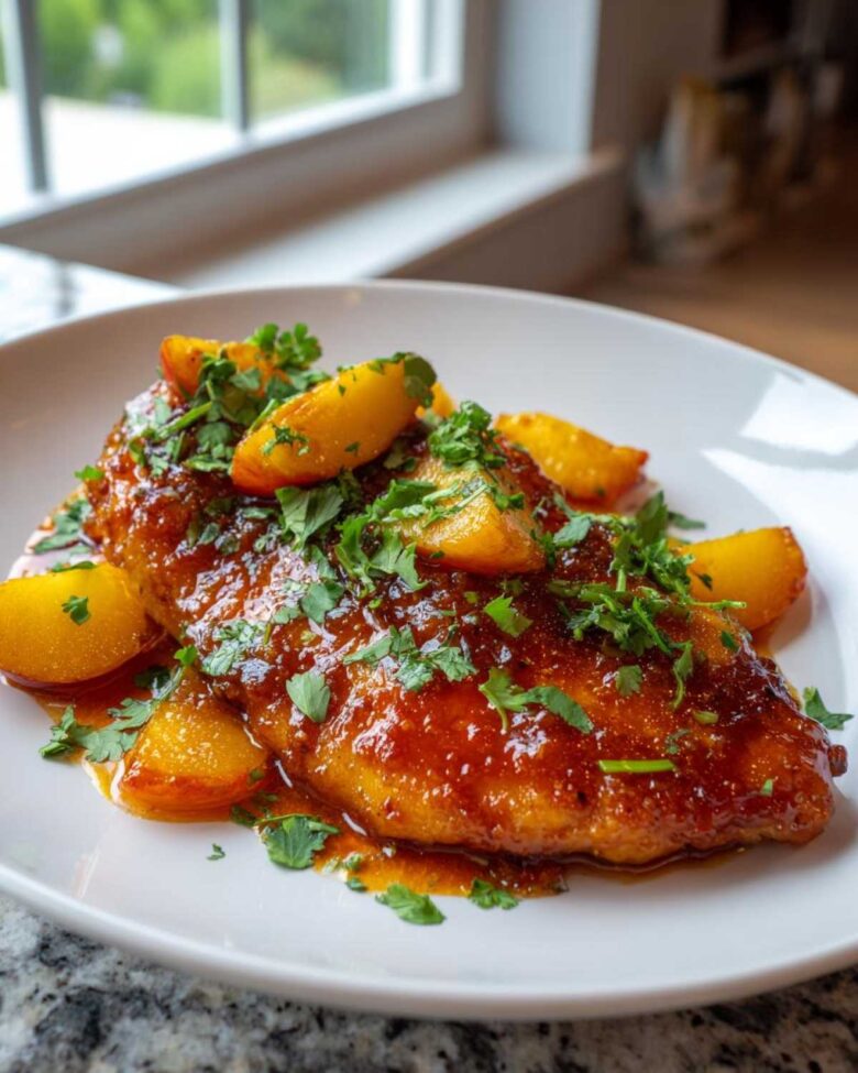 Sweet Chili Peach Glazed Chicken