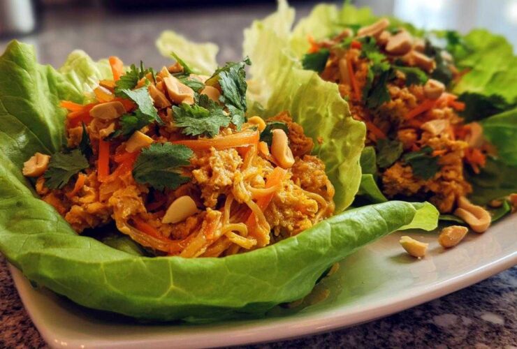 Tempeh Pad Thai Lettuce Wraps