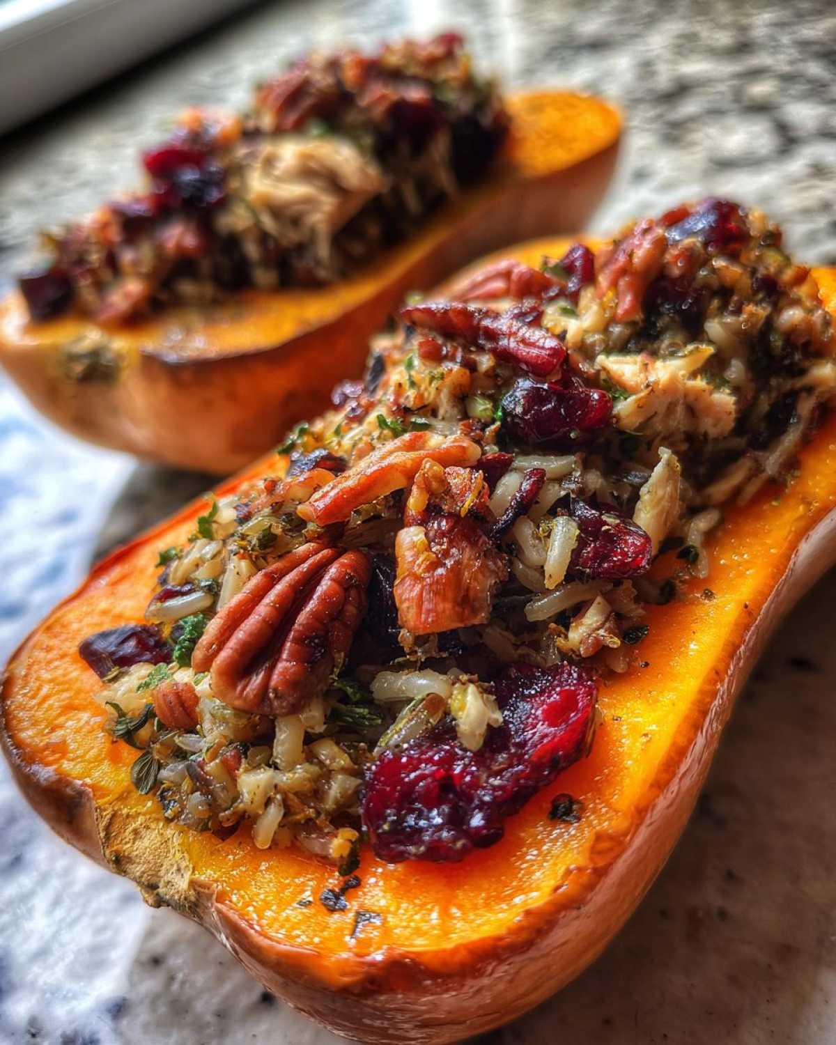 Turkey-Stuffed Butternut Squash - detail 1