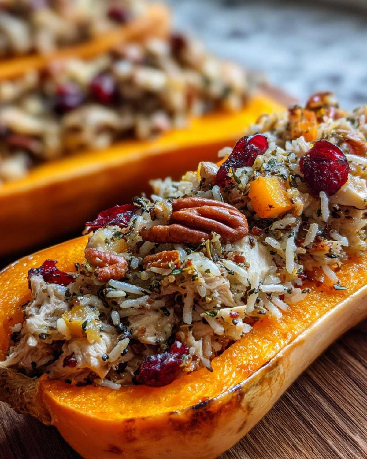 Turkey-Stuffed Butternut Squash - detail 2
