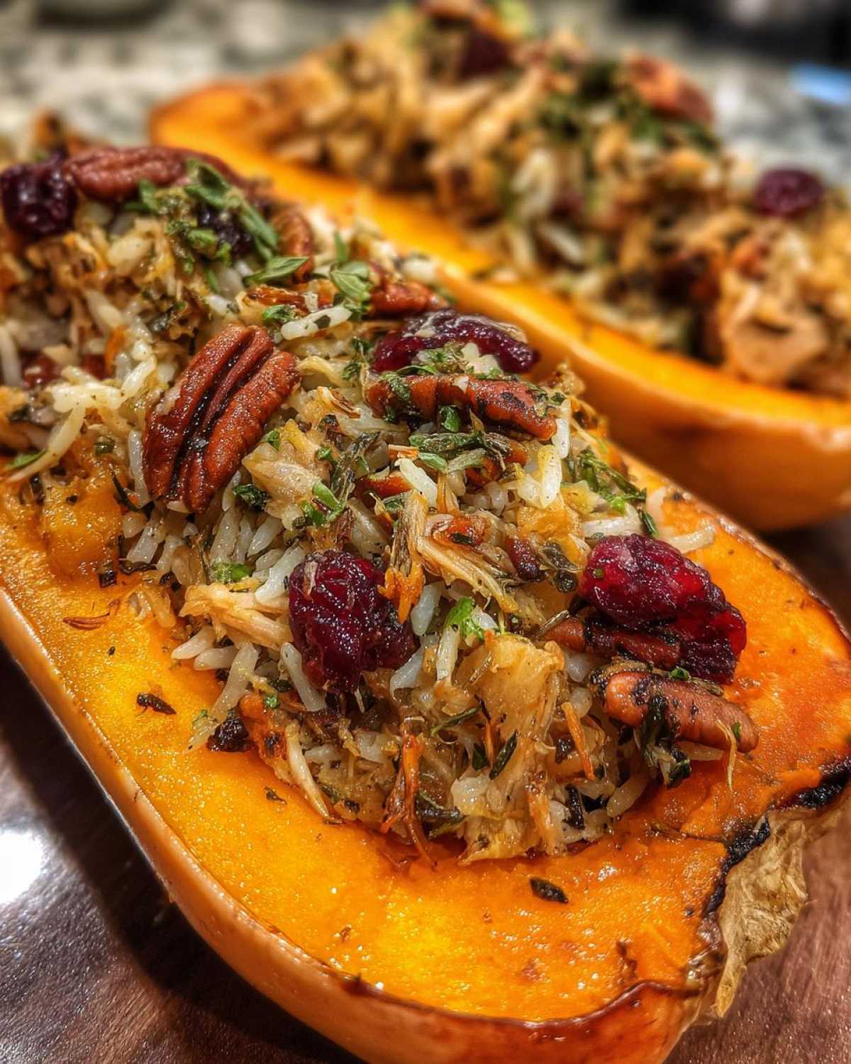 Turkey-Stuffed Butternut Squash - detail 3