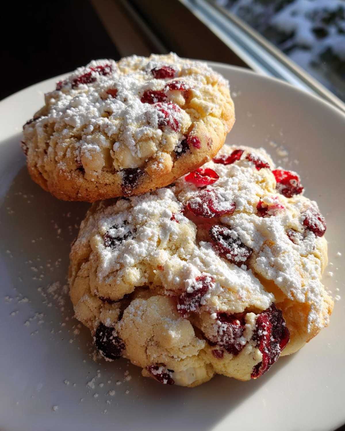 White Chocolate Cranberry Snowflake Cookies - detail 1