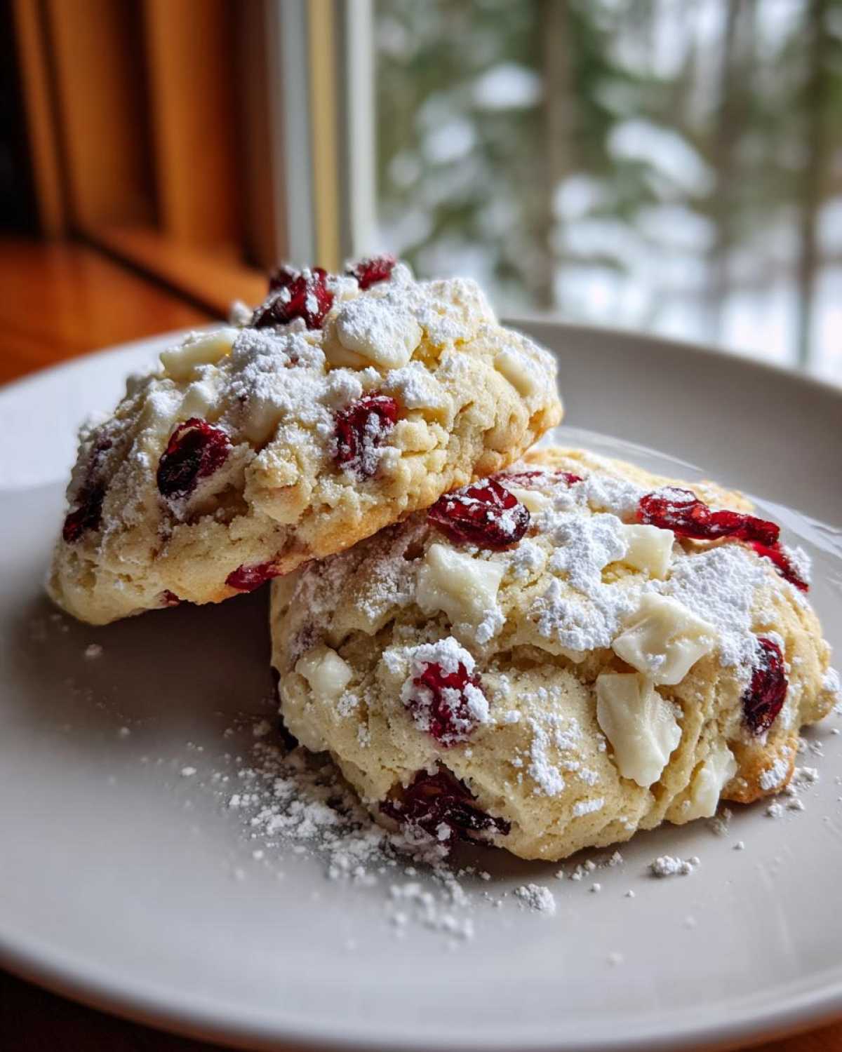 White Chocolate Cranberry Snowflake Cookies - detail 2