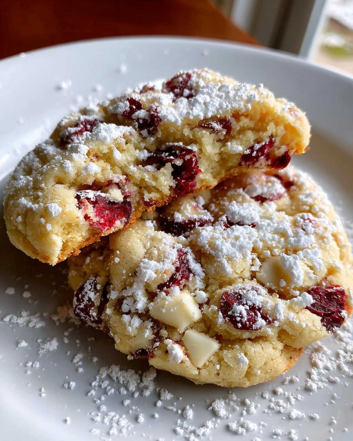 White Chocolate Cranberry Snowflake Cookies - detail 3