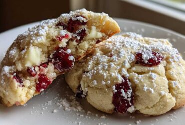 White Chocolate Cranberry Snowflake Cookies
