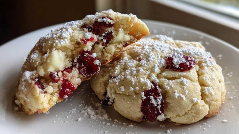 White Chocolate Cranberry Snowflake Cookies