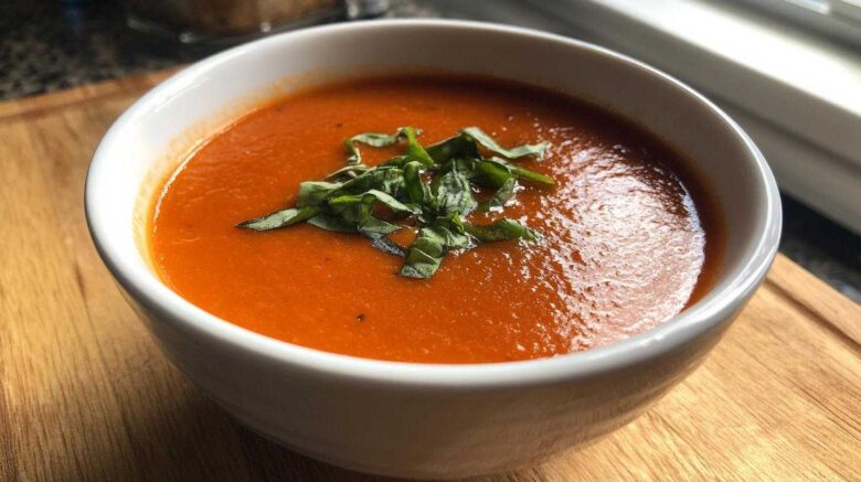 5-Ingredient Tomato Basil Soup (Easy & Creamy)