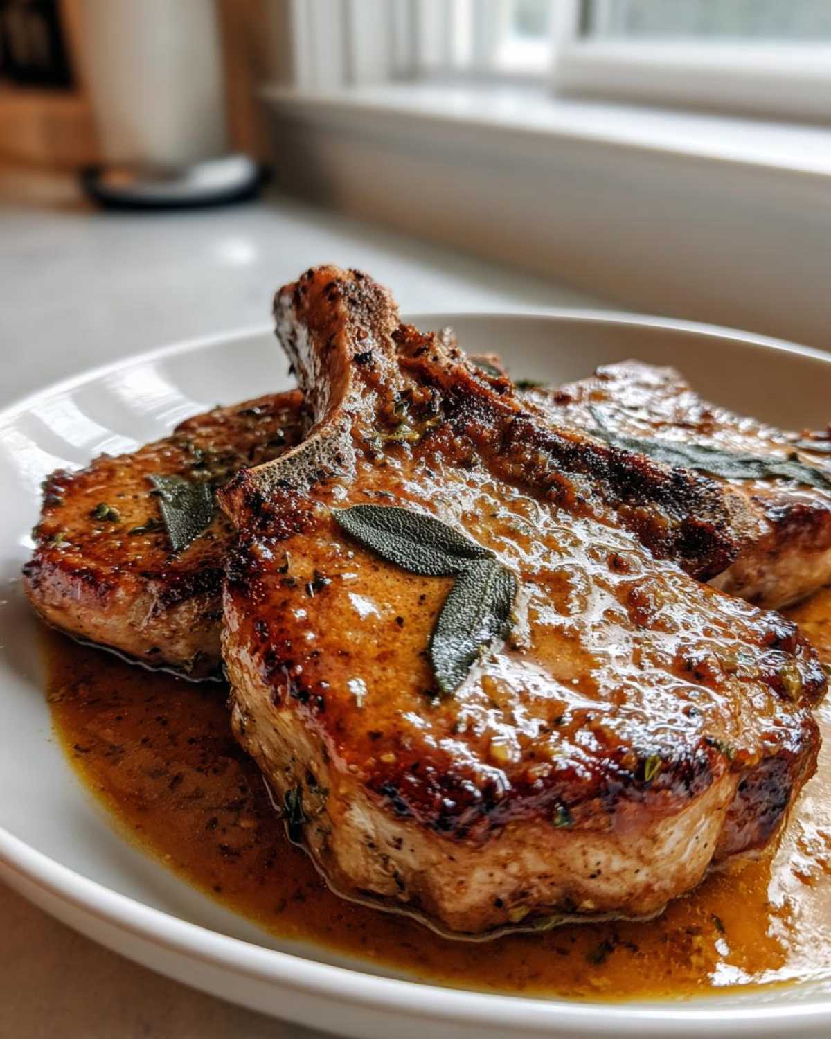 Apple Cider Pork Chops with Sage - detail 1