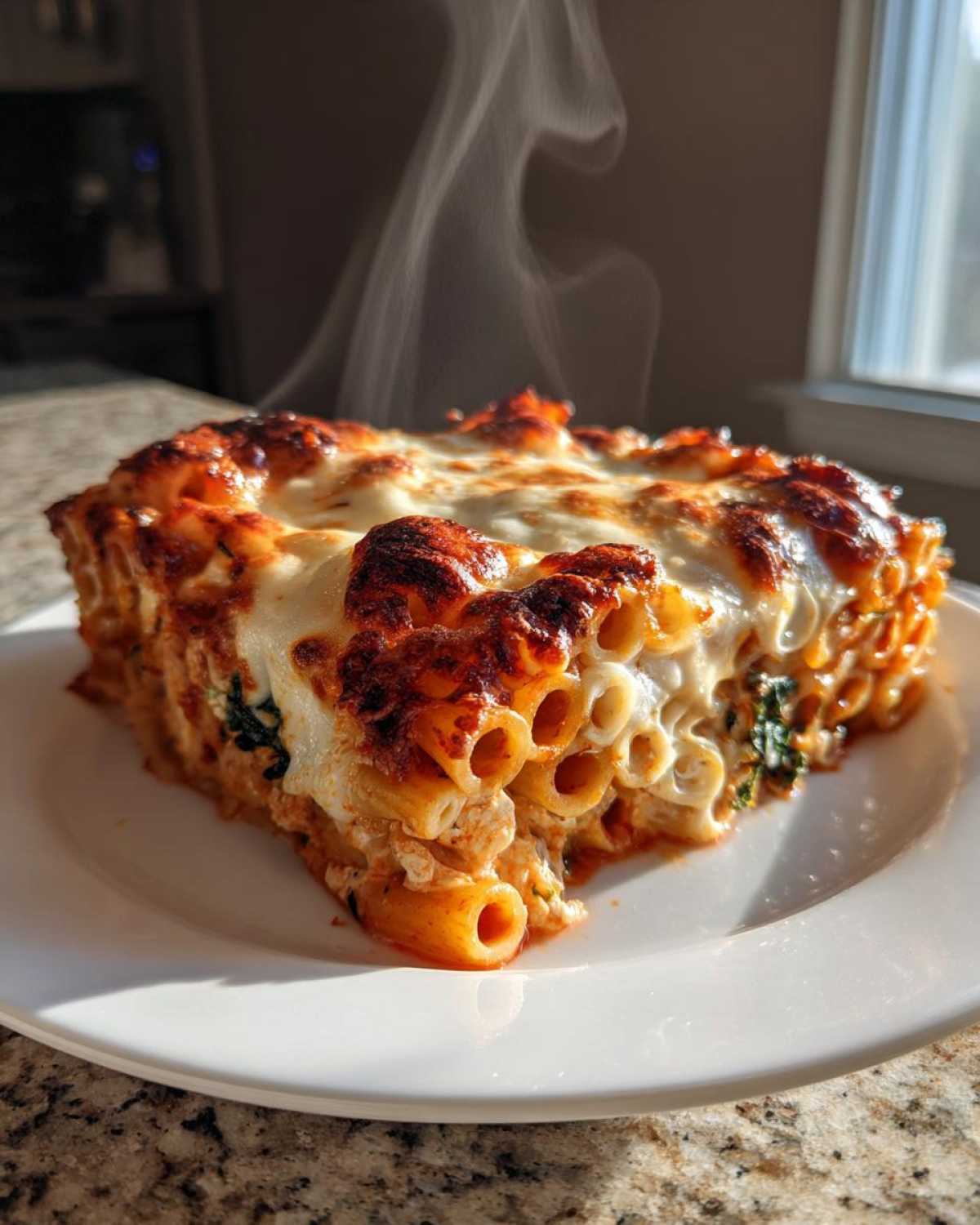 Baked Ziti with Spinach and Cheese - detail 1