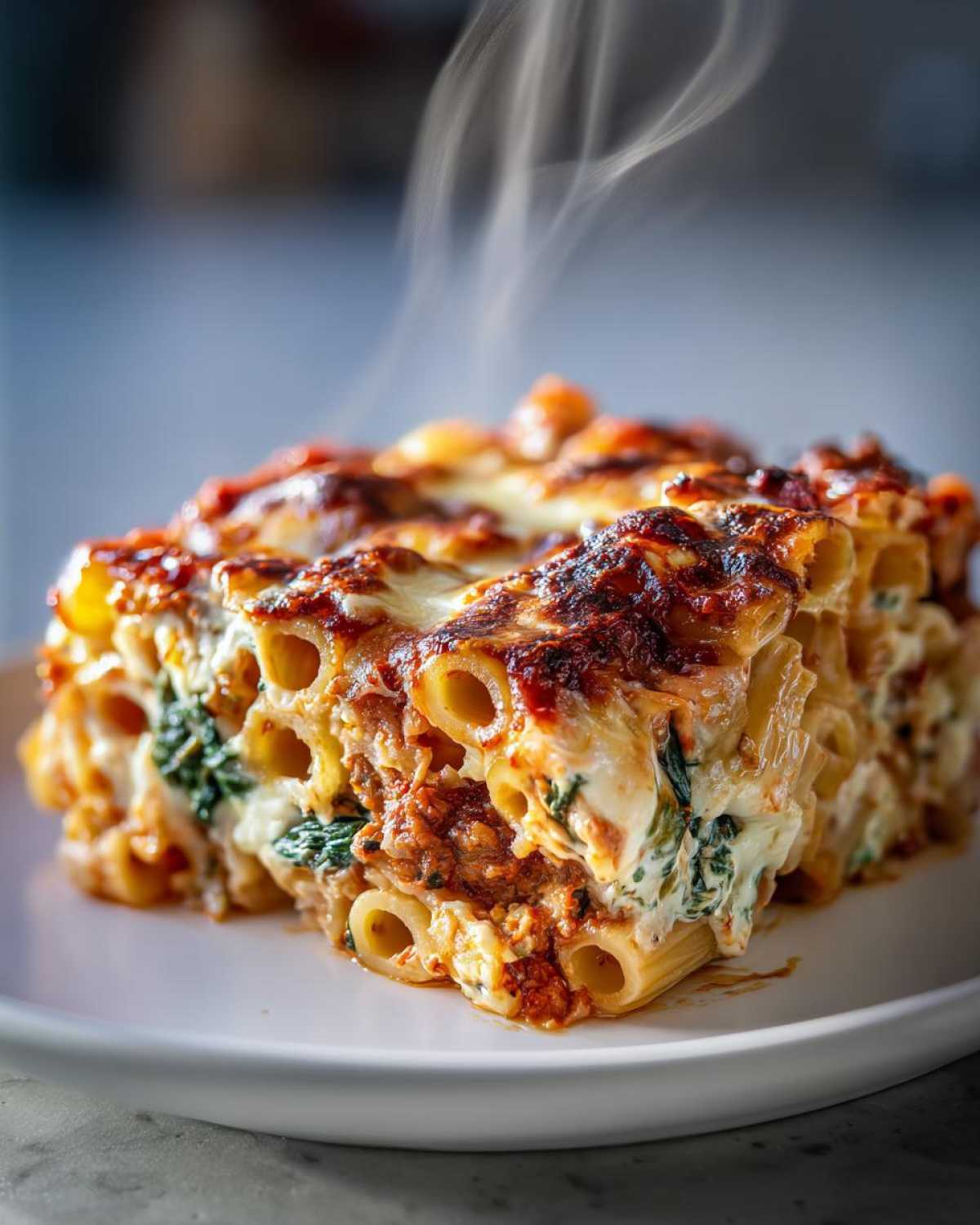 Baked Ziti with Spinach and Cheese - detail 2