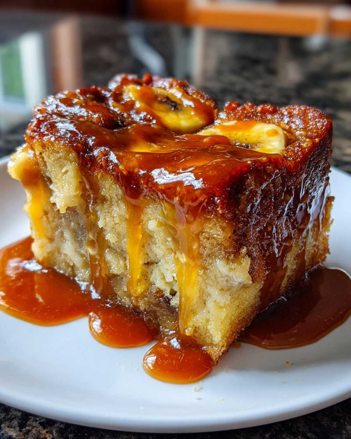 Banana Bread Pudding with Caramel Sauce - detail 1