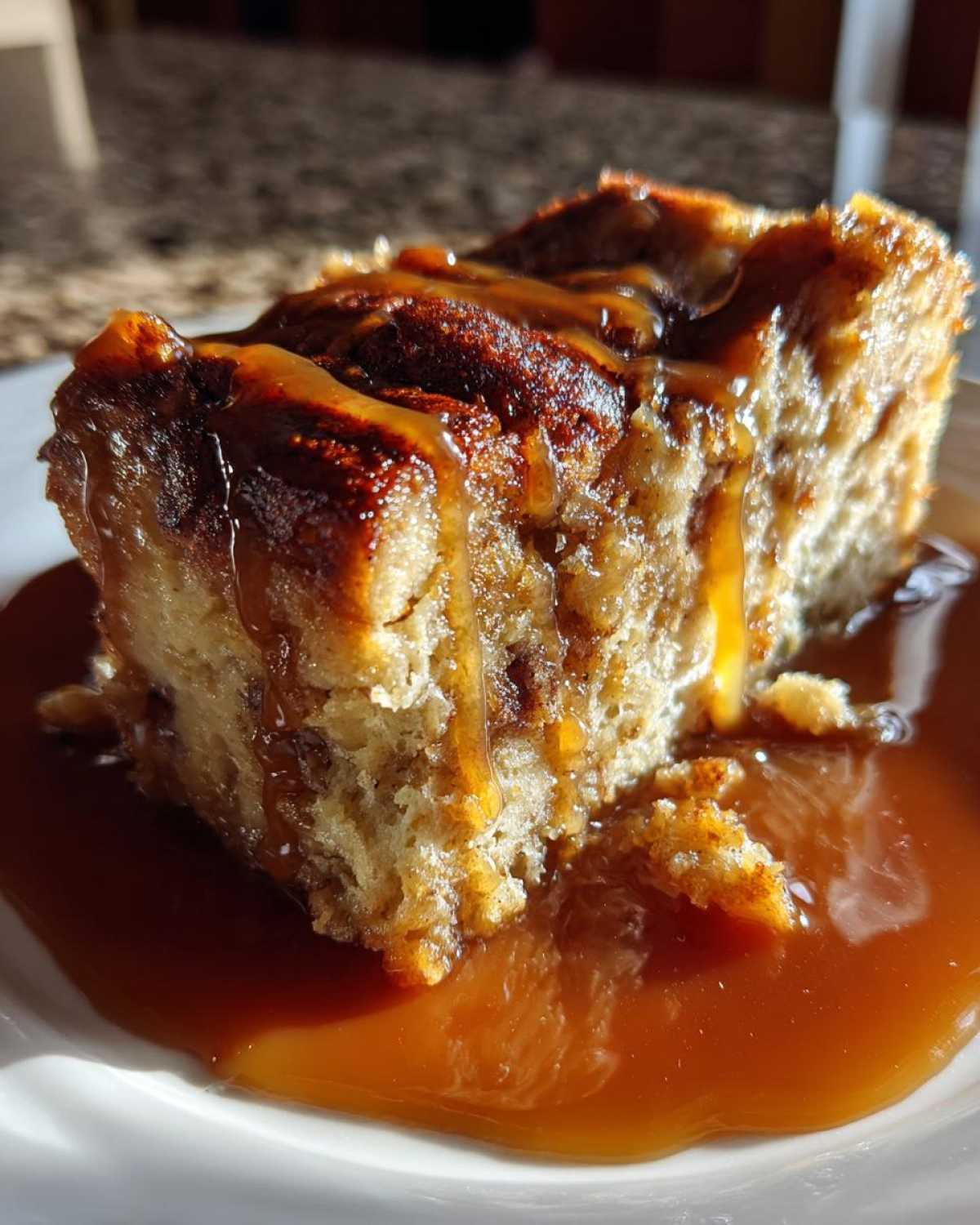 Banana Bread Pudding with Caramel Sauce - detail 3