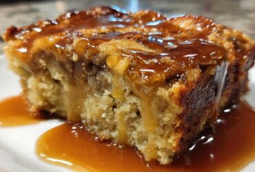 Banana Bread Pudding with Caramel Sauce