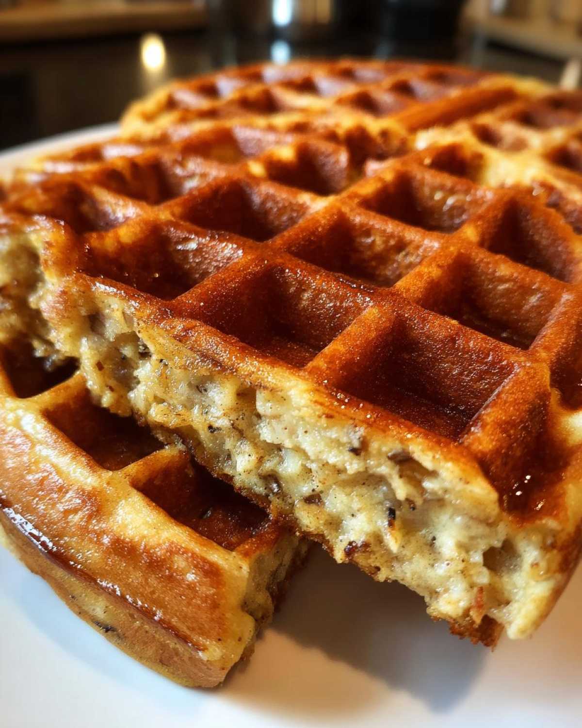 Banana Bread Waffles (Use Overripe Bananas) - detail 1